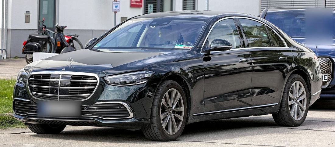 Black executive saloon car